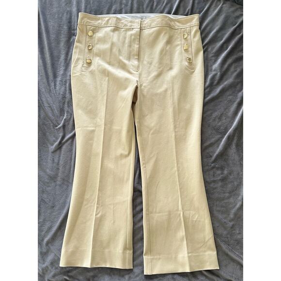 DEREK LAMB Womens Pants 10 Crosby Flare Light Khaki High Rise Stretch | 20 - Picture 1 of 14